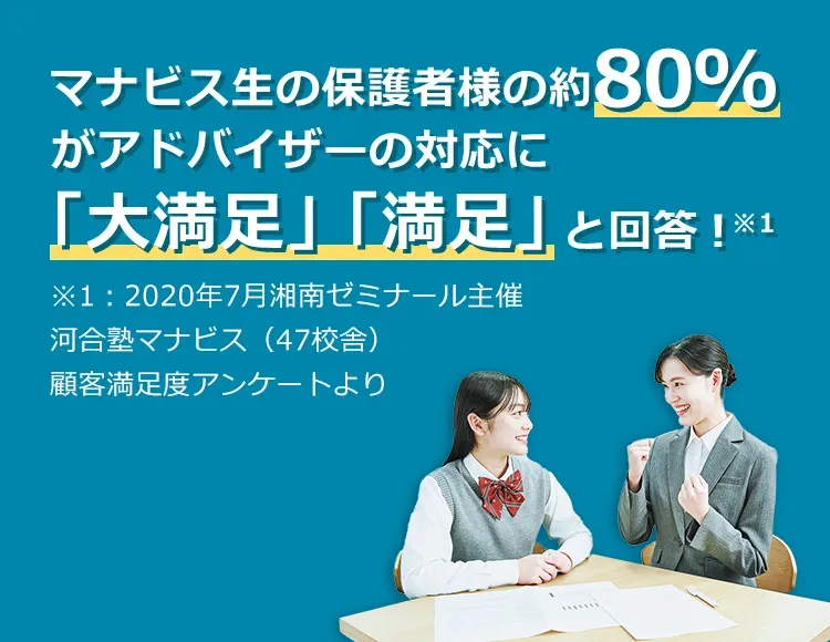 マナビスのアドバイザーの満足度は約80%